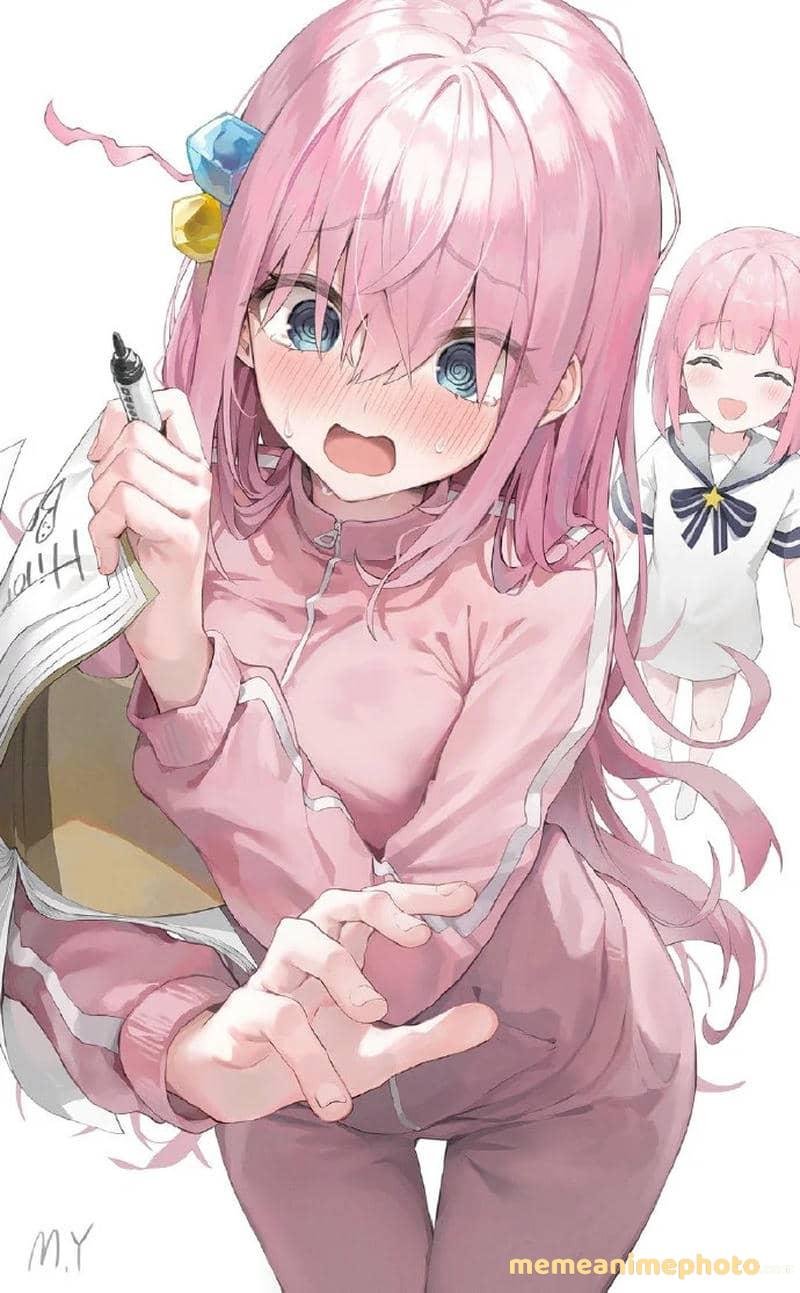 Hình Bocchi Hitori tóc hồng nổi bật