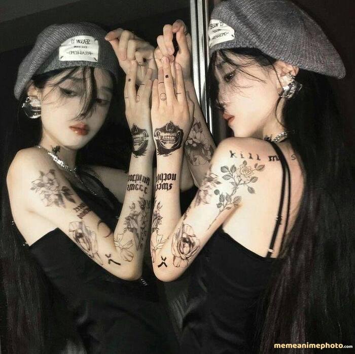 ảnh gái xinh xăm mình ngầu lòi