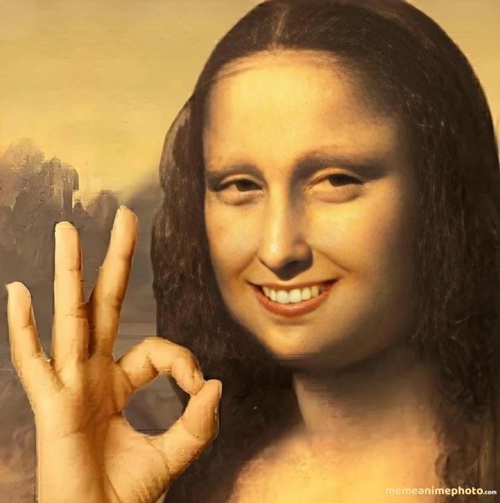 ảnh mona lisa meme ngáo ngơ đáng yêu