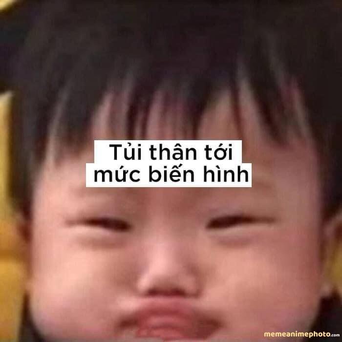 hình ảnh meme tủi thân đáng yêu