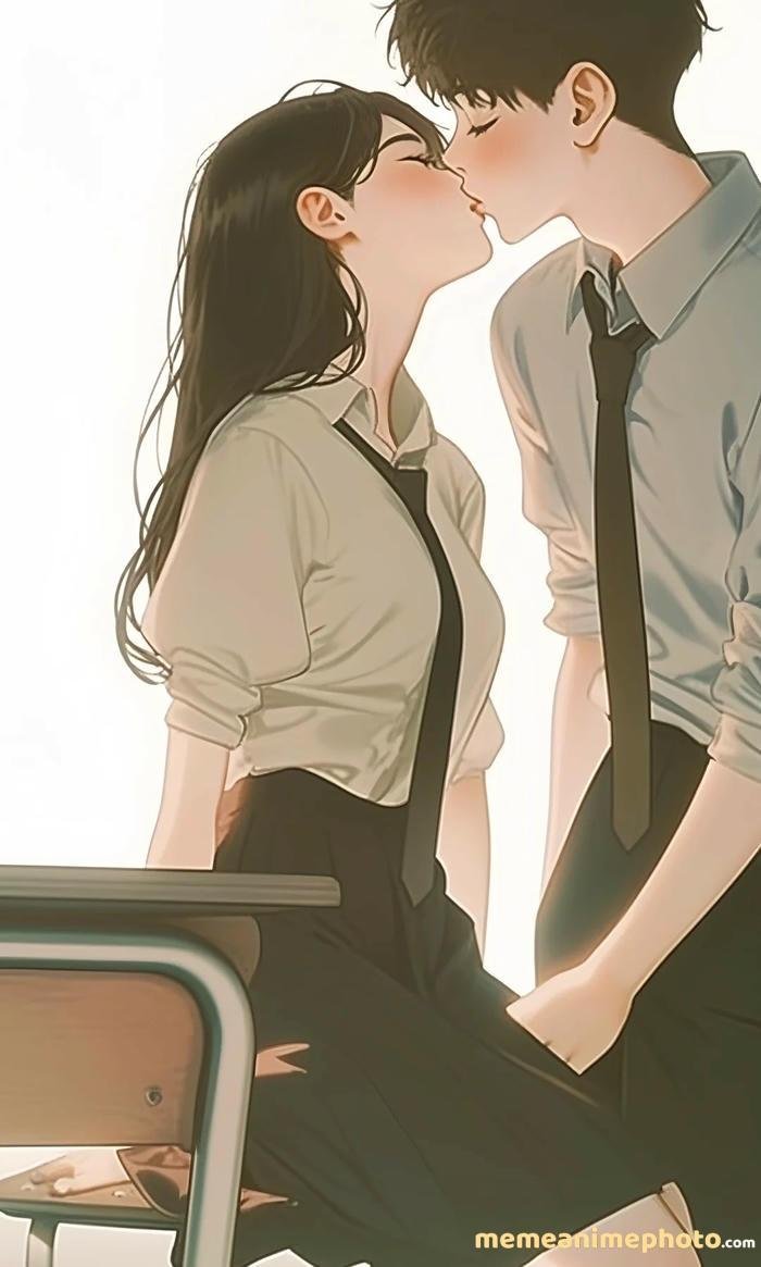 hình anime hôn nhau nghệ thuật