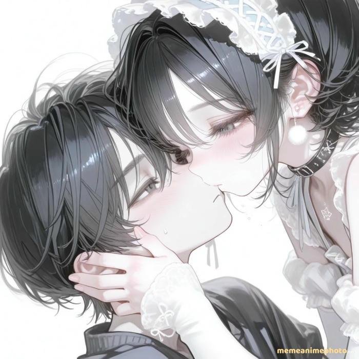 hình anime hôn nhau phong cách