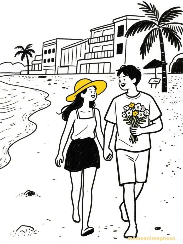 ảnh anime lãng mạn nắm tay