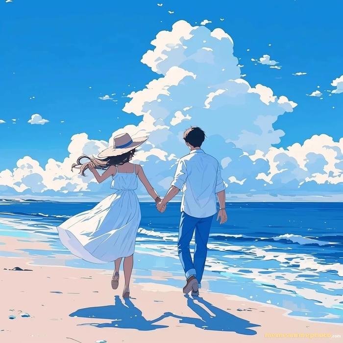 ảnh anime nắm tay lãng mạn