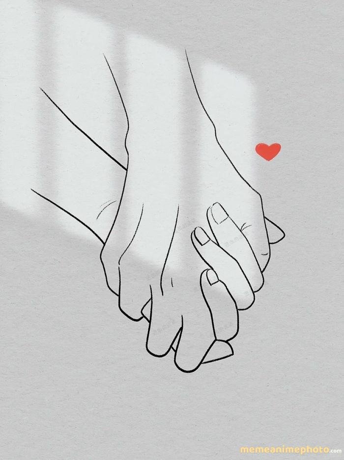 ảnh anime nắm tay nhìn nhau