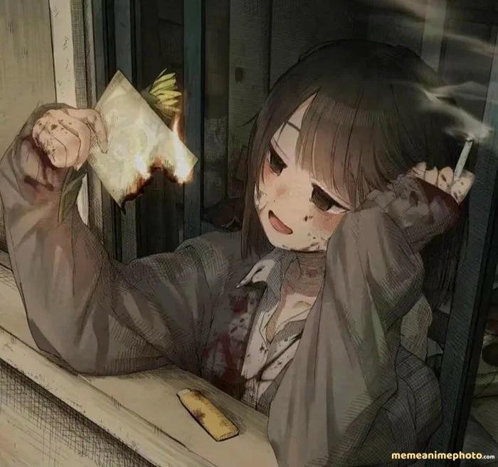 ảnh anime nữ ngồi buồn