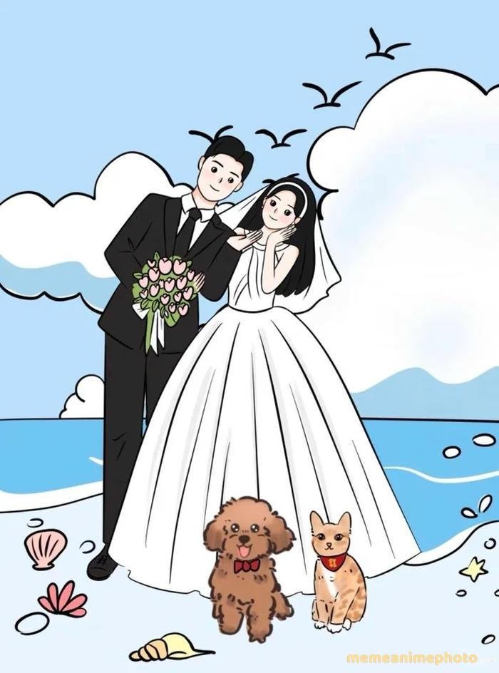 ảnh cưới anime dễ thương và đáng yêu