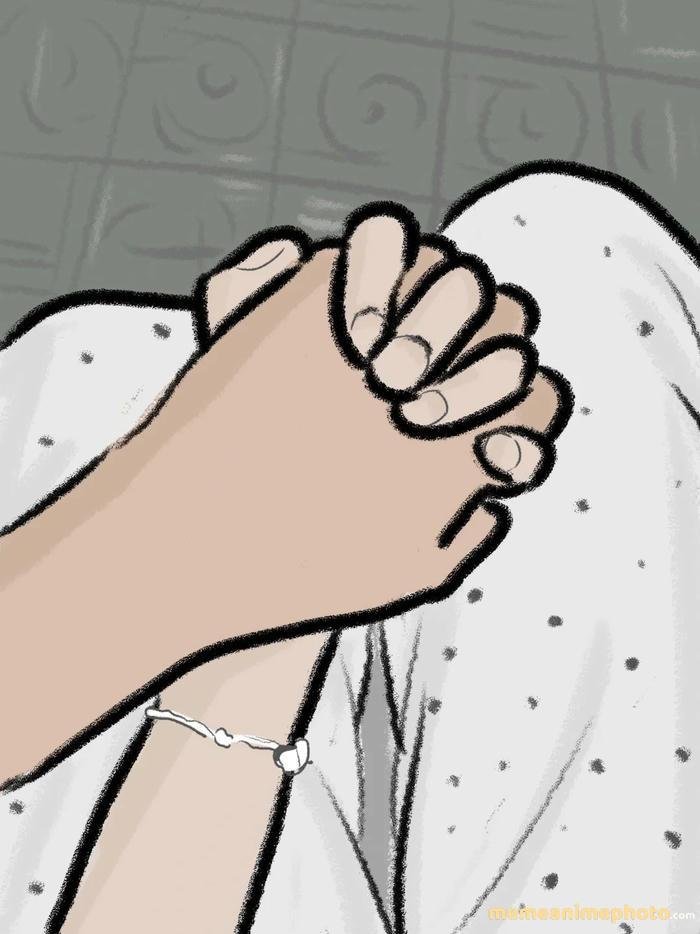 anime cặp đôi nắm tay