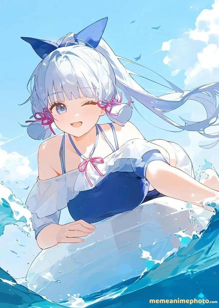 chân dung cô gái anime quyến rũ