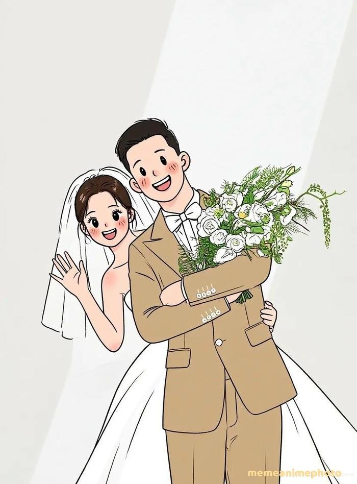 hình cưới anime nghệ thuật hiện đại